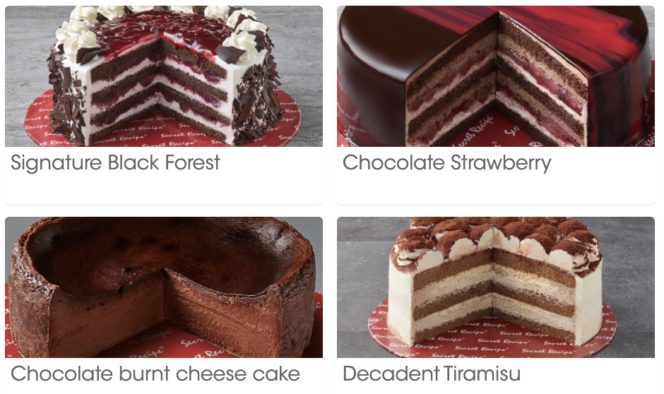 list menu whole premium cake secret recipe
