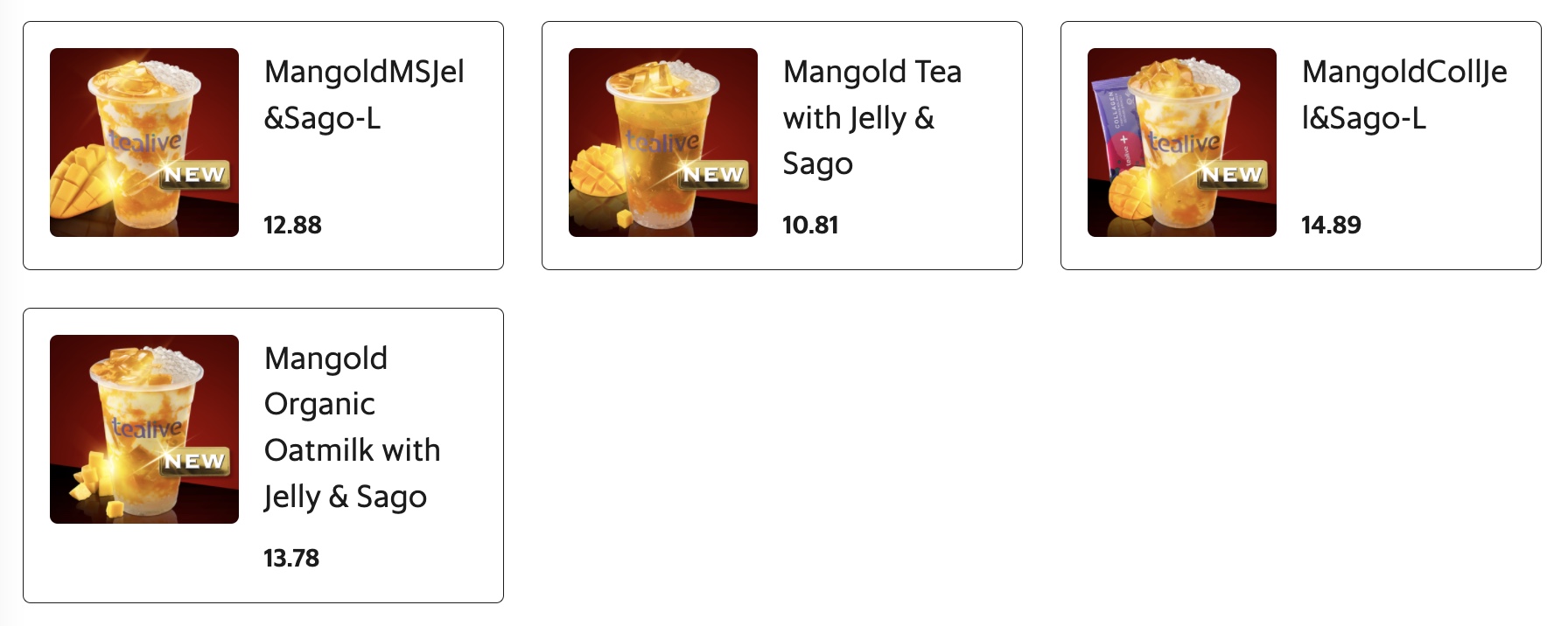 Mangold Menu Tealive Malaysia