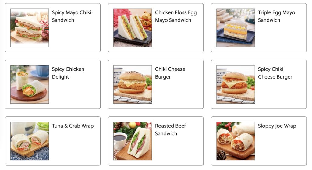 Pricelist Menu Sandwiches FamilyMart Malaysia