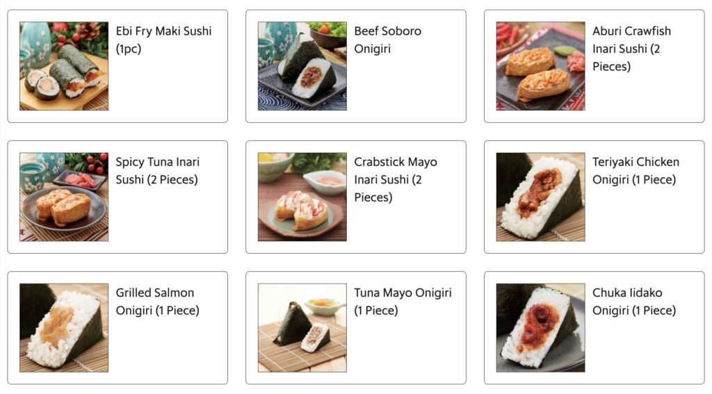 onigiri sushi menu familymart malaysia