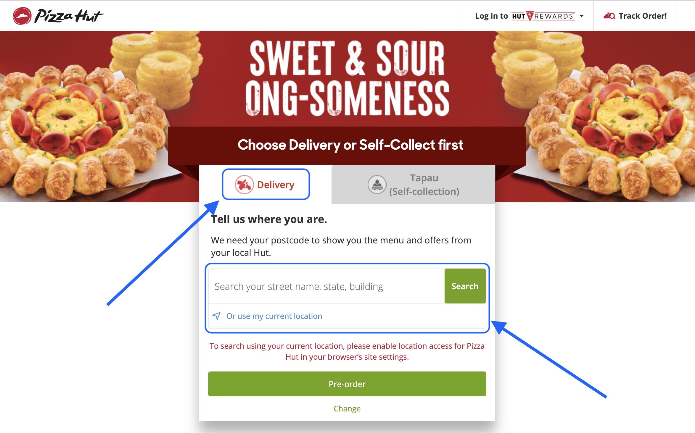 open website how to order pizza hut delivery malaysia