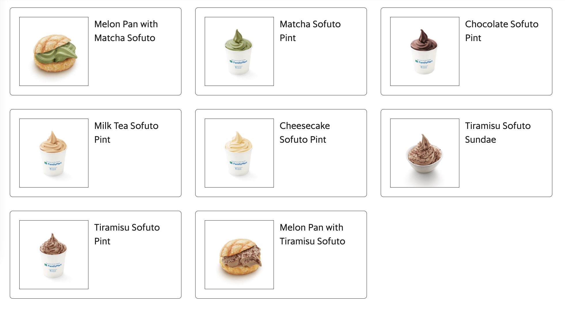 pricelist sofuto ice cream familymart malaysia