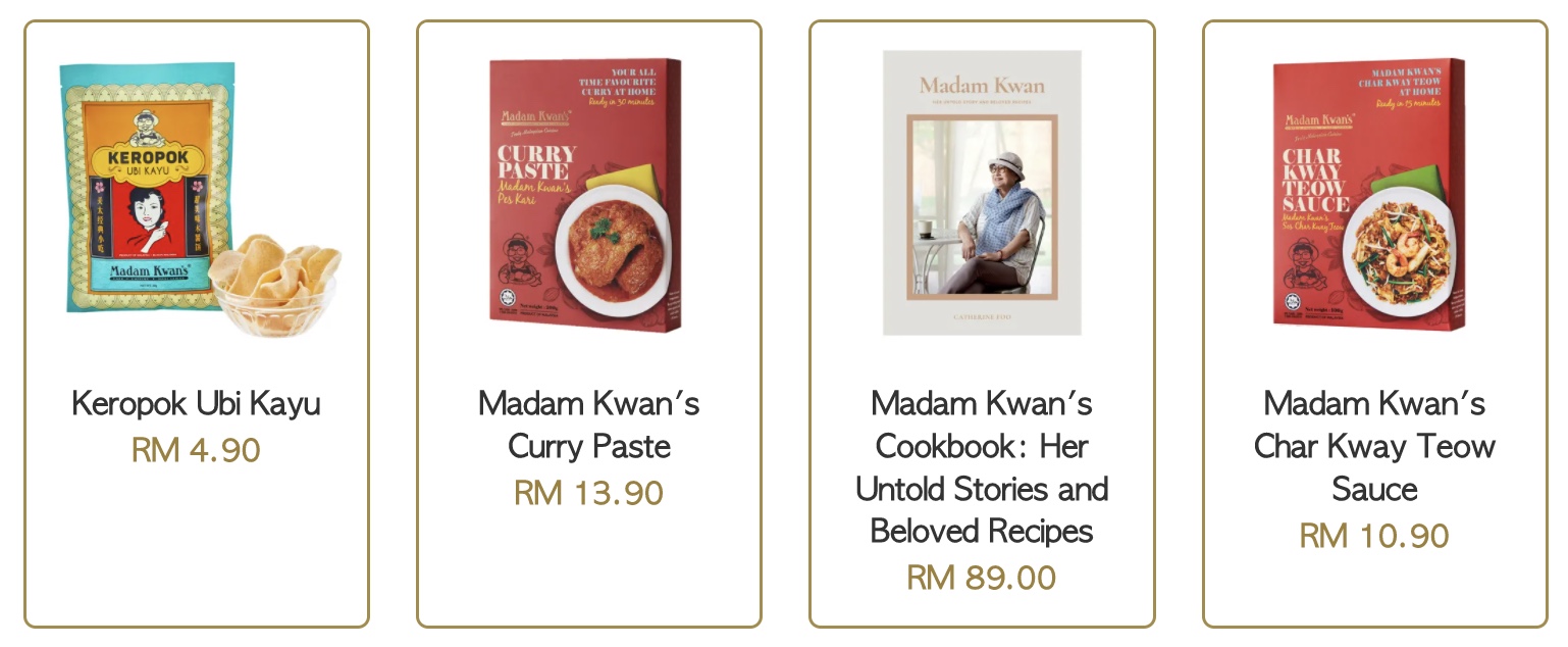 Merchandise menu madam kwan