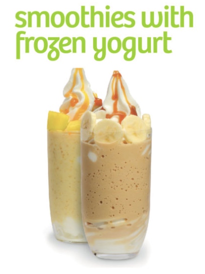 Smoothies with Frogen Yogurt llao llao menu