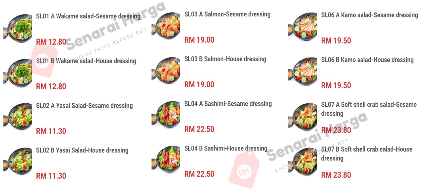 menu salada nippon sushi malaysia