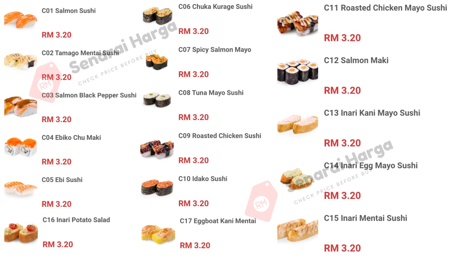 menu sushi plate c nippon sushi malaysia