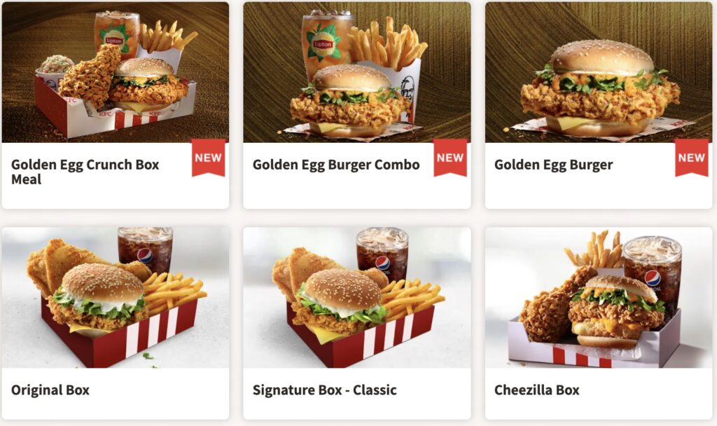 harga menu burgers kfc malaysia