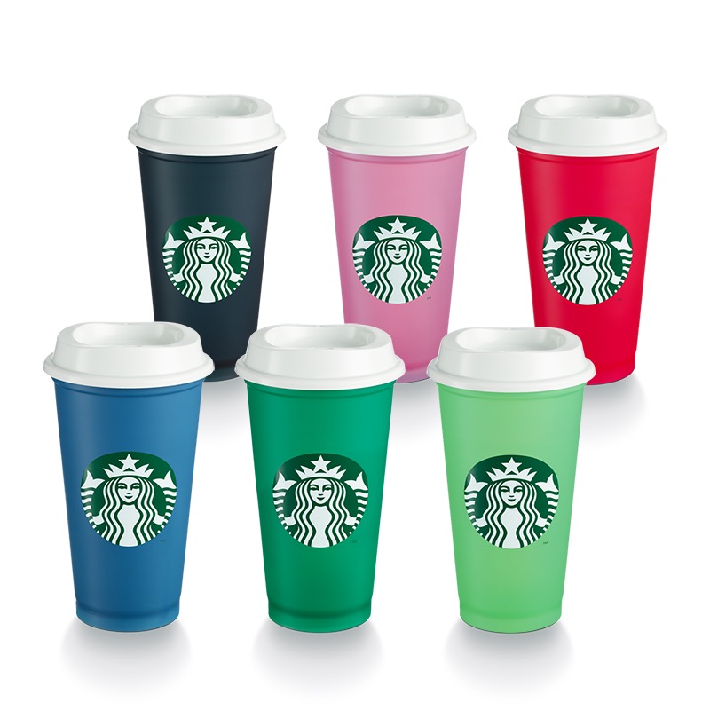 Starbucks Color Changing Reusable Hot Cup 6 pcs 16oz
