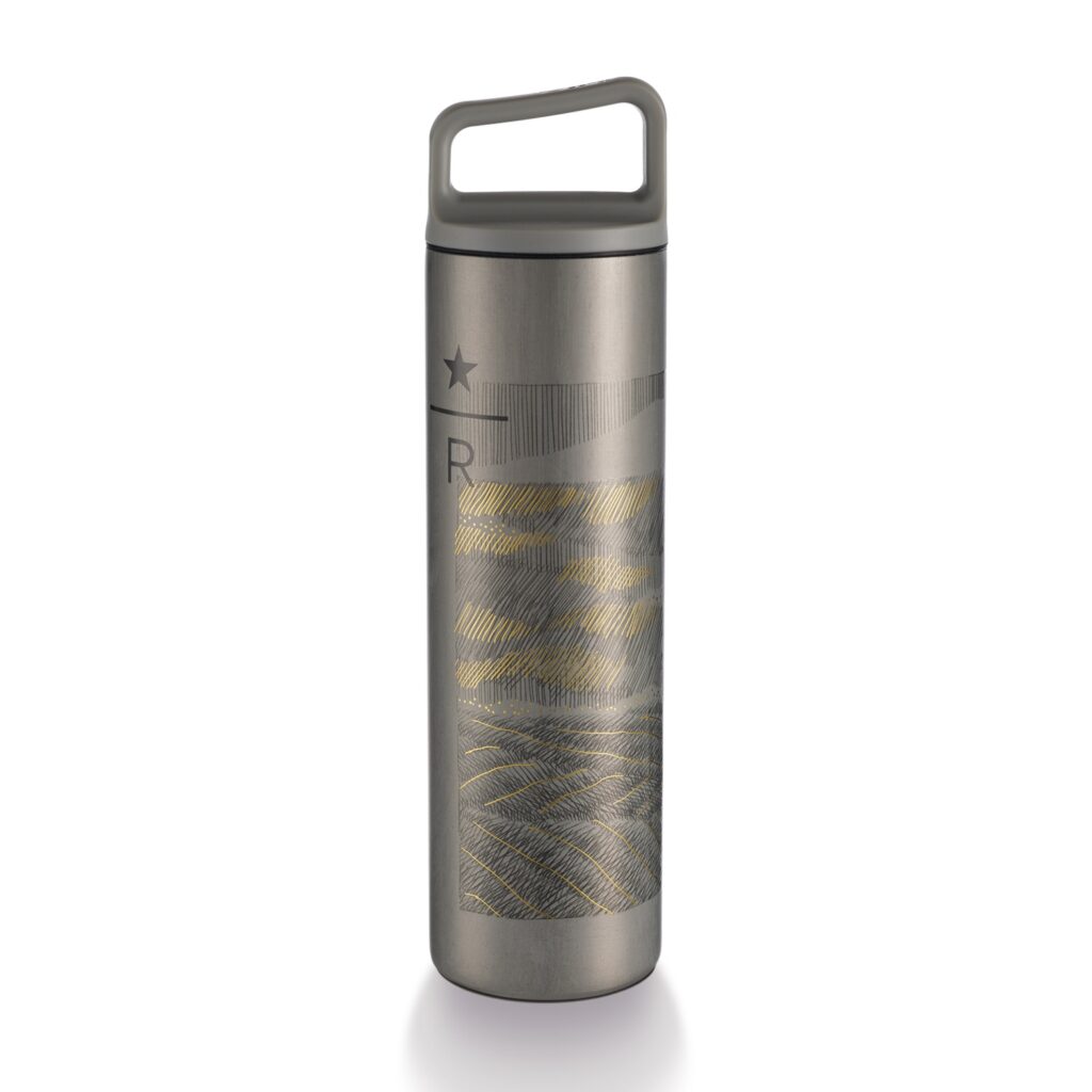 Starbucks Gray Gold Reserve Stainless Steel Hydration Bottle 20oz