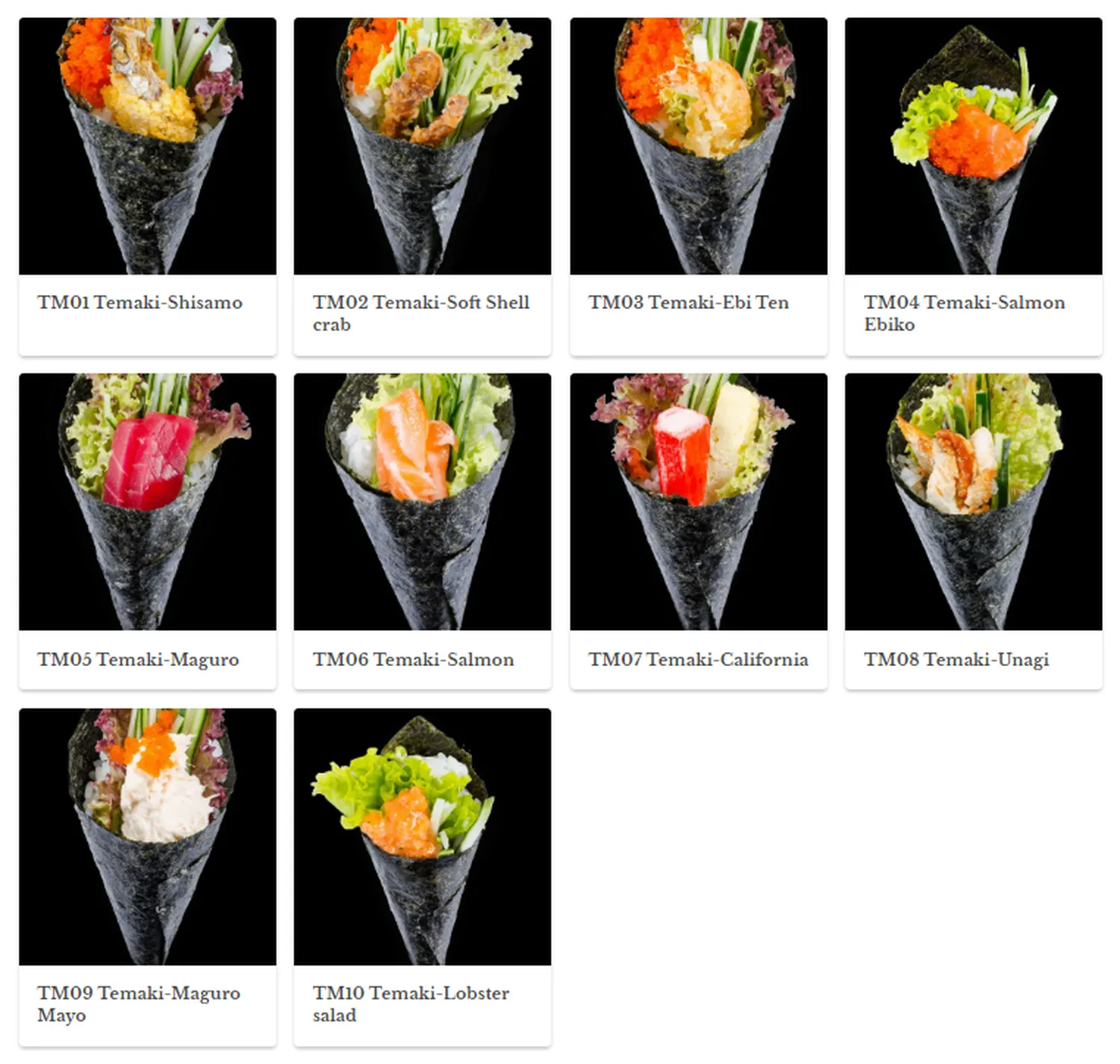 Nippon sushi menu malaysia temaki