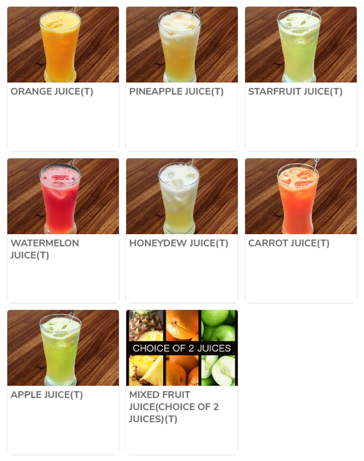 absolute thai menu malaysia fresh juice TA