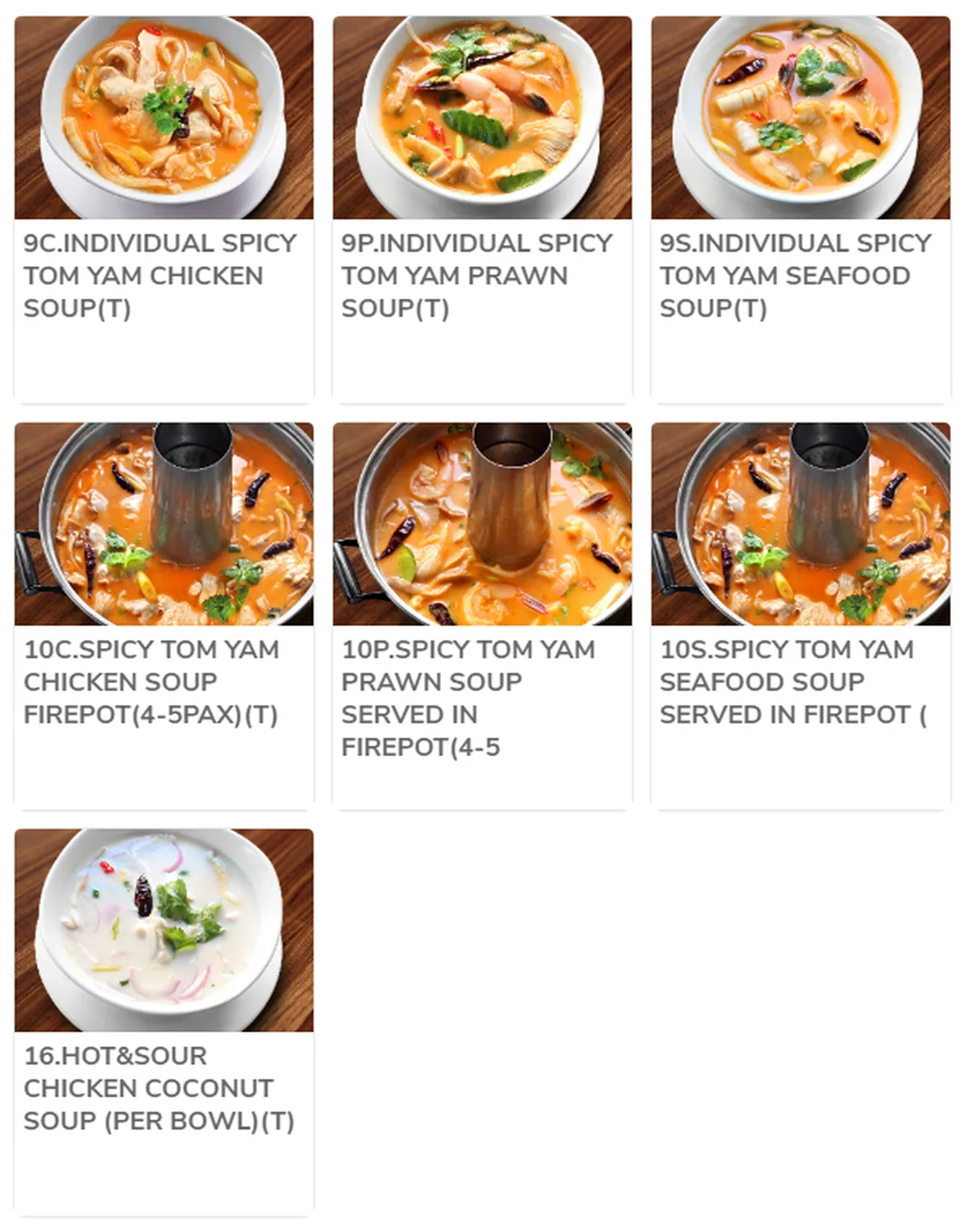 absolute thai menu malaysia soups TA