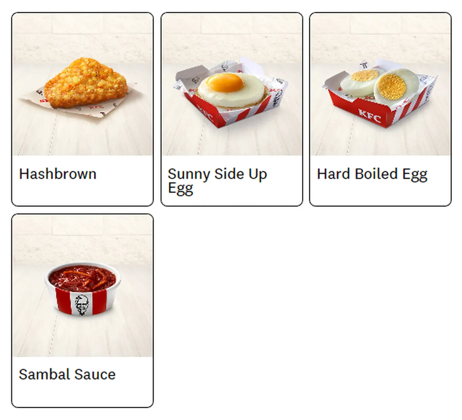 kfc breakfast menu malaysia add on sides