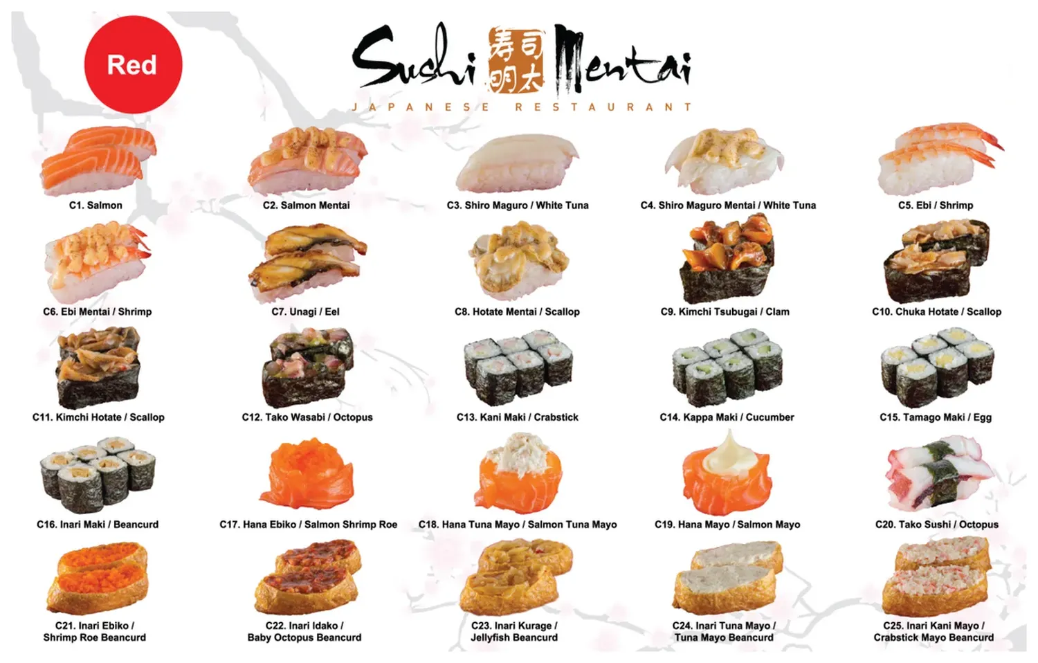 sushi mentai menu malaysia red