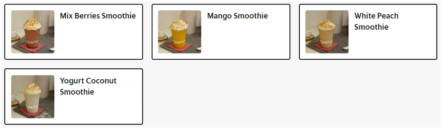 chatto menu malaysia yogurt smoothie series