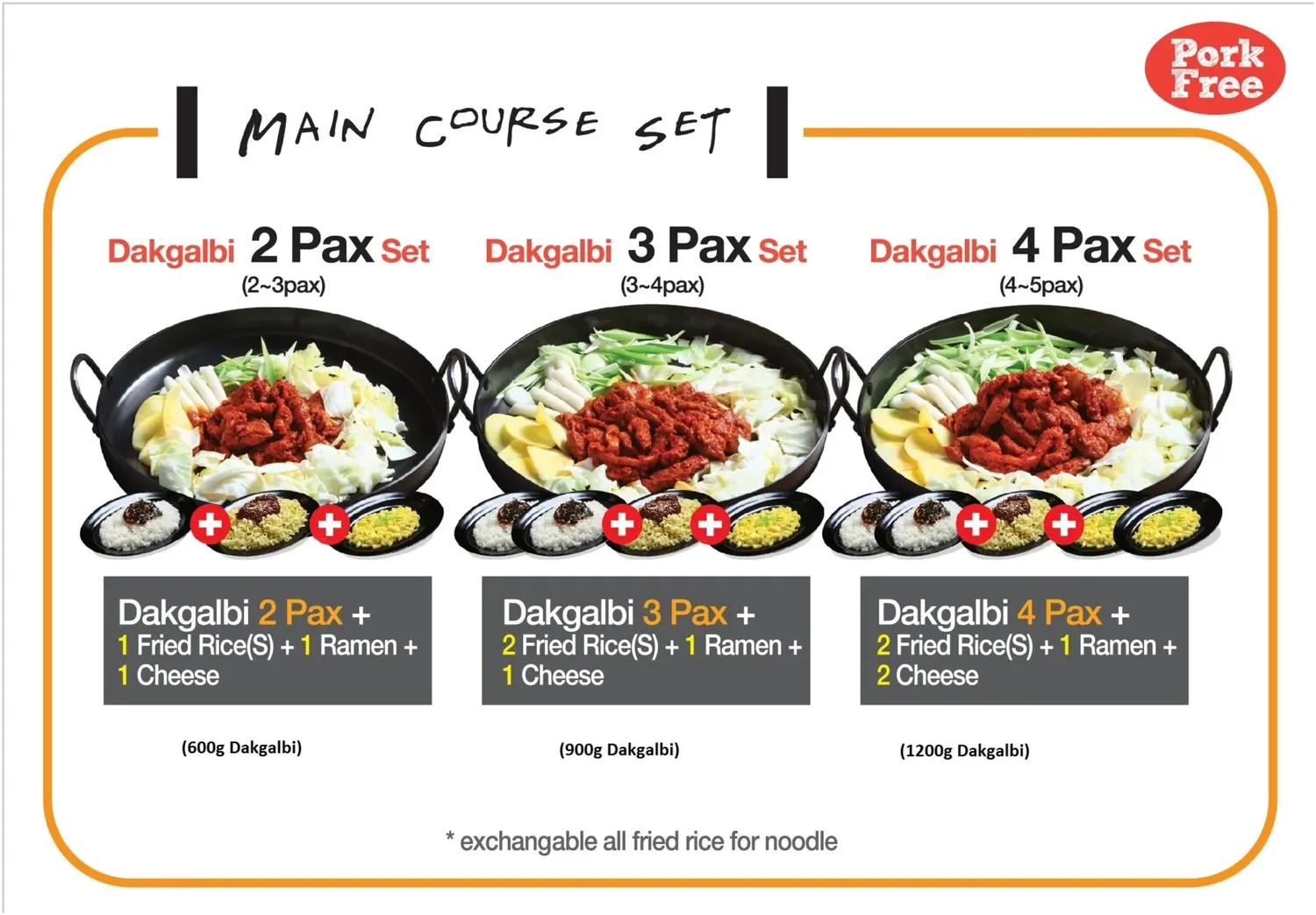 mr dakgalbi menu malaysia main course set